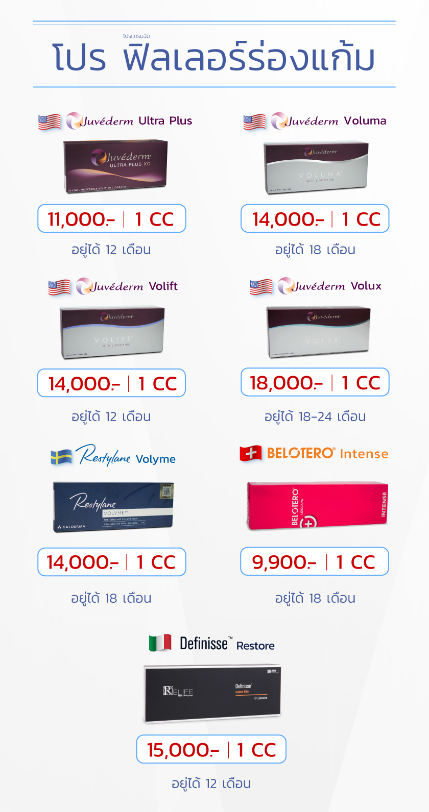 ฟิลเลอร์ร่องแก้ม-ราคาโปรโมชั่น