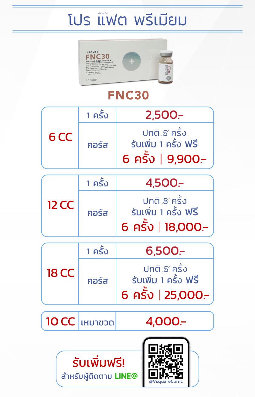 ฉีดเมโสแฟตพรีเมียม FNC ราคา