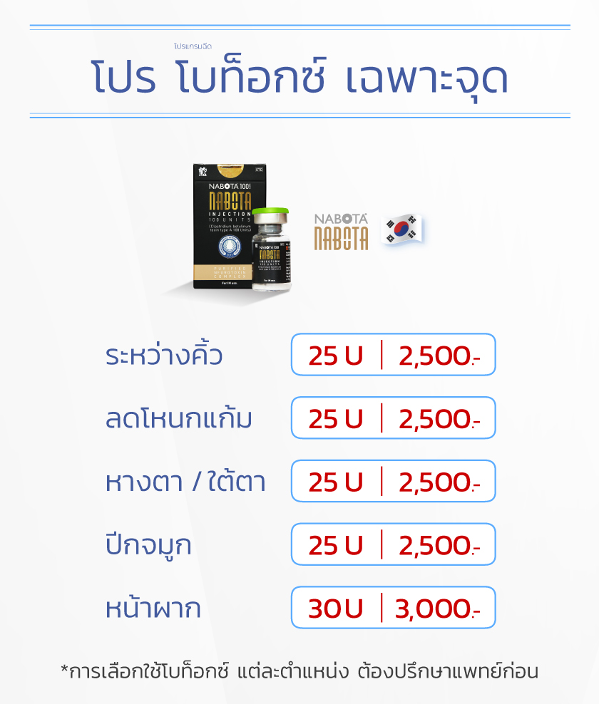 ราคาโบท็อกเฉพาะจุด