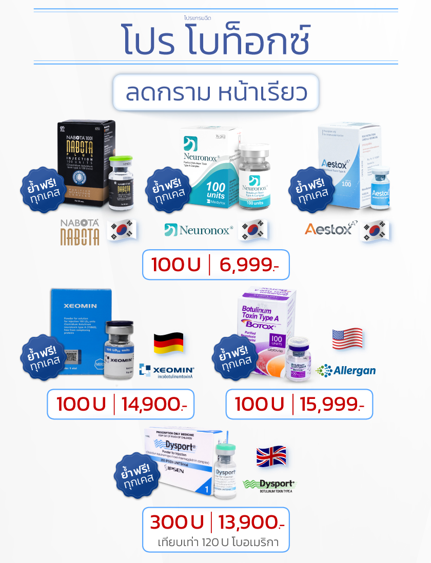 โปรโมชั่น โบท็อกซ์ ลดกราม หน้าเรียว