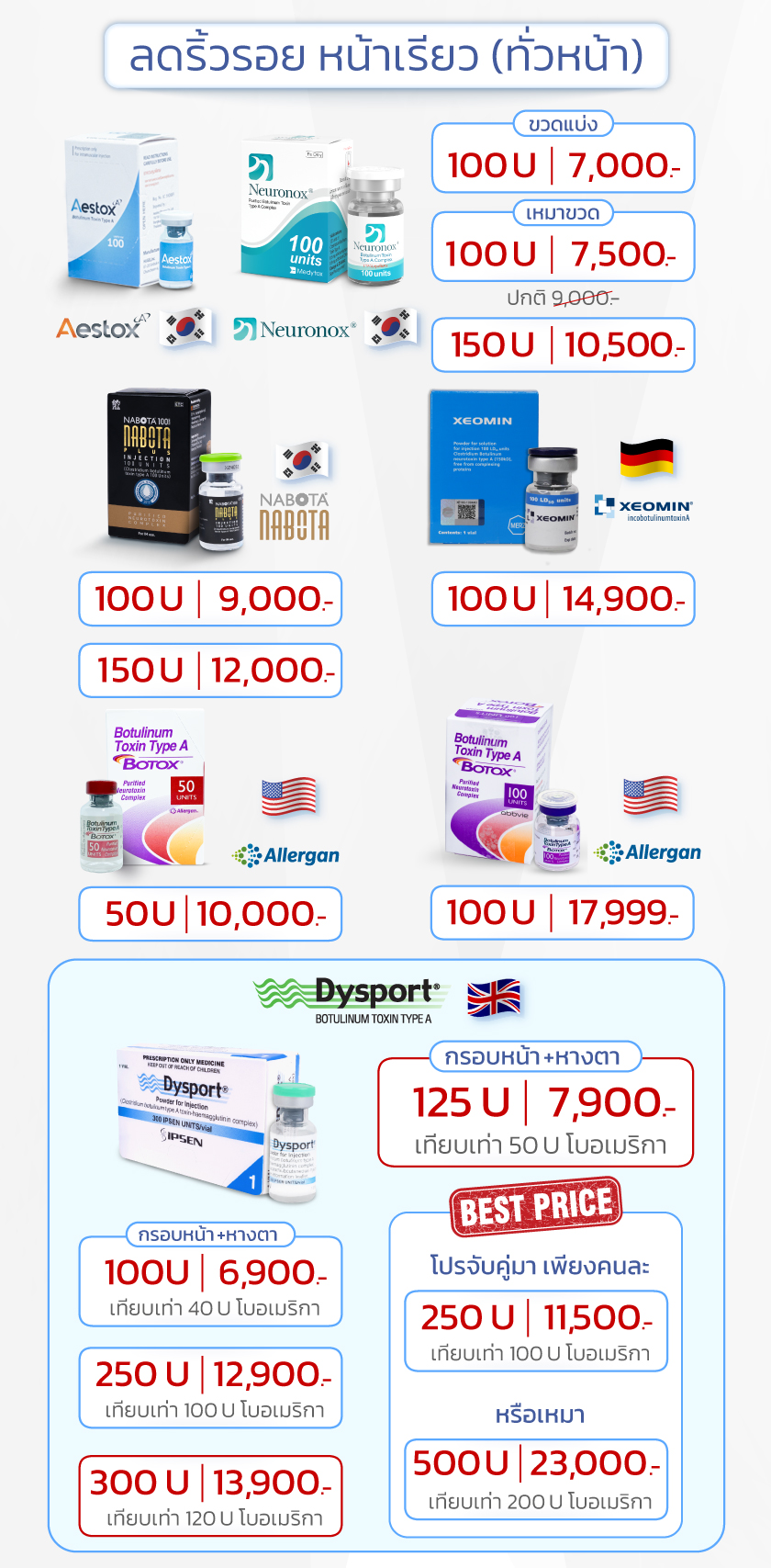 โปรโมชั่น โบท็อกซ์ ลดริ้วรอย หน้าเรียว
