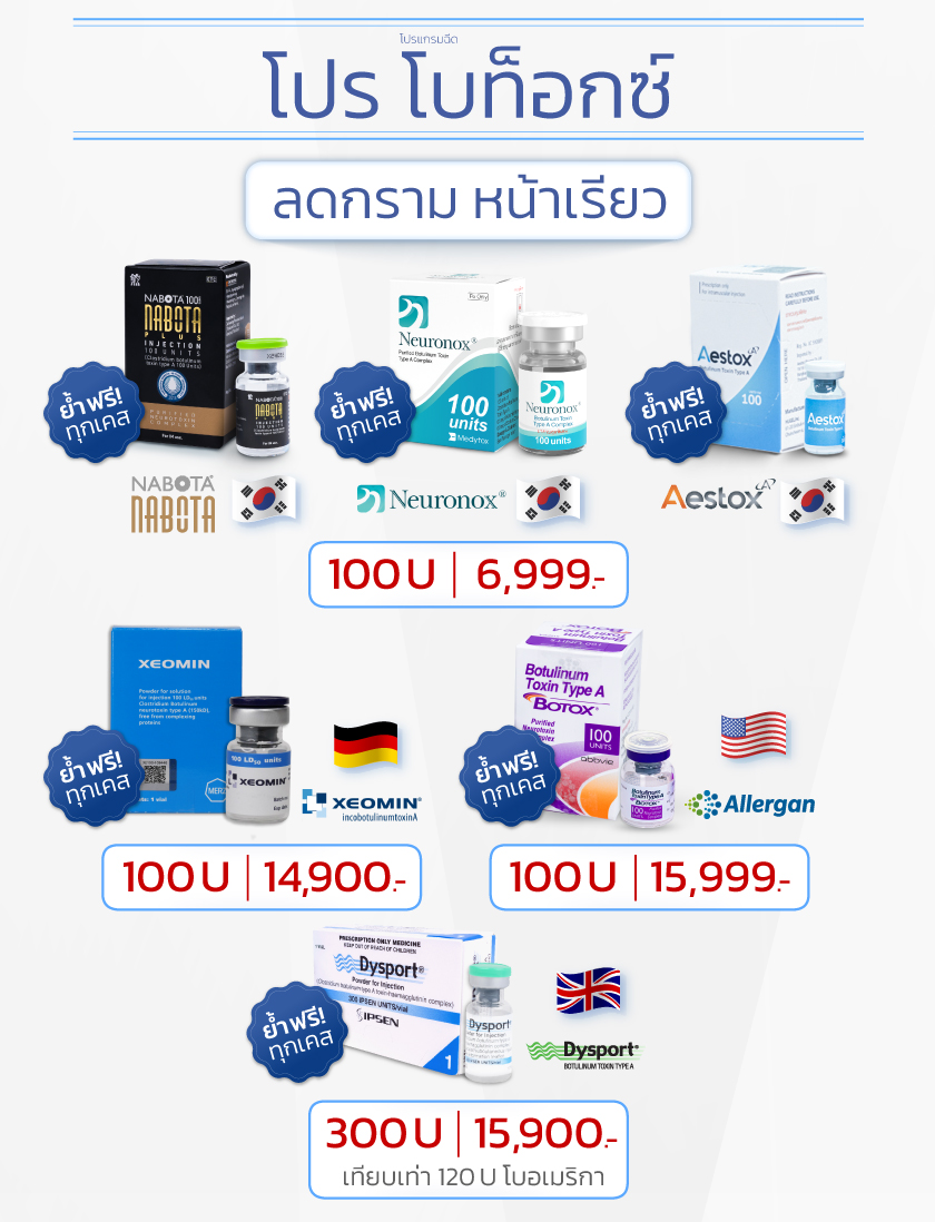 โปรโมชั่น โบท็อกซ์ ลดกราม หน้าเรียว
